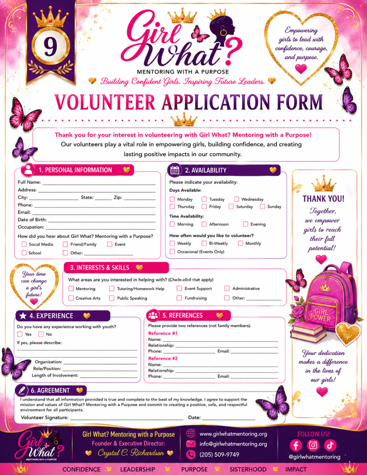Volunteer Application Form preview